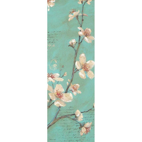 Blossoms on Blue Black Modern Wood Framed Art Print with Double Matting by Marrott, Stephanie