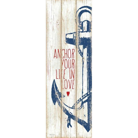 Anchor Black Modern Wood Framed Art Print with Double Matting by Marrott, Stephanie