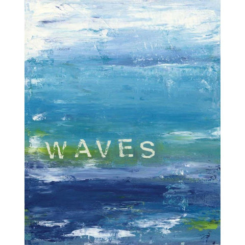 Waves White Modern Wood Framed Art Print by Marrott, Stephanie