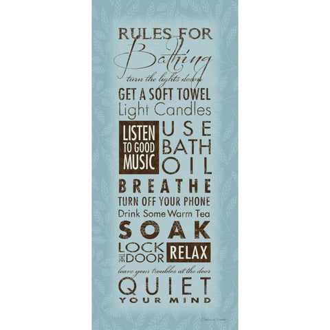 Rules For Bathing I Gold Ornate Wood Framed Art Print with Double Matting by Marrott, Stephanie