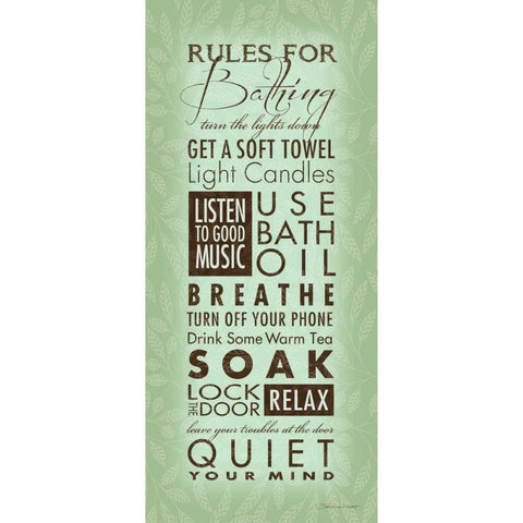 Rules For Bathing II Gold Ornate Wood Framed Art Print with Double Matting by Marrott, Stephanie