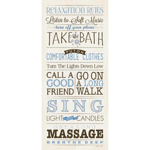 Relax Rules I White Modern Wood Framed Art Print by Marrott, Stephanie