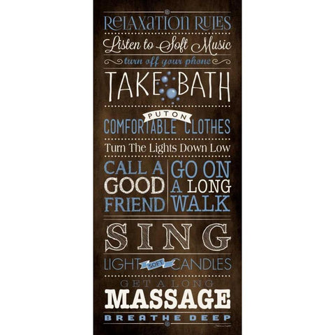 Relax Rules II Black Modern Wood Framed Art Print with Double Matting by Marrott, Stephanie