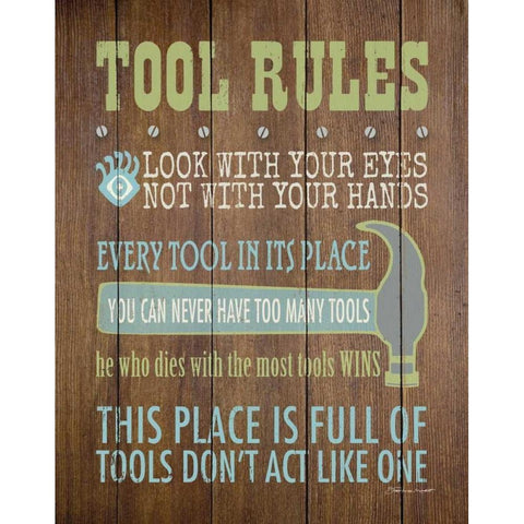 Tool Rules IV Gold Ornate Wood Framed Art Print with Double Matting by Marrott, Stephanie