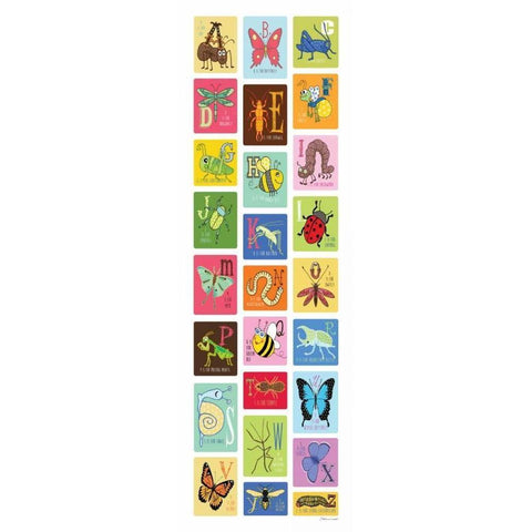 Bug Alphabet II Black Modern Wood Framed Art Print with Double Matting by Marrott, Stephanie