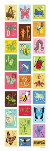 Bug Alphabet II White Modern Wood Framed Art Print with Double Matting by Marrott, Stephanie