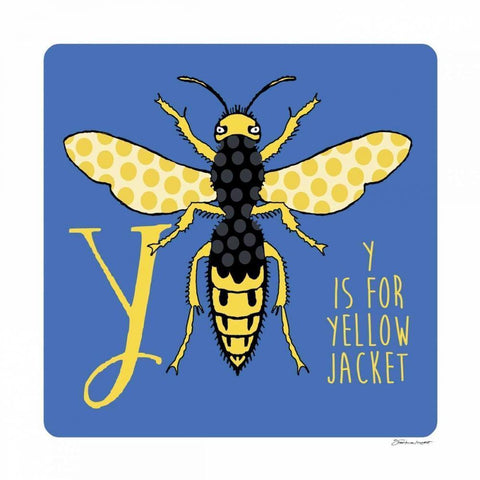 Y is For Yellow Jacket Gold Ornate Wood Framed Art Print with Double Matting by Marrott, Stephanie