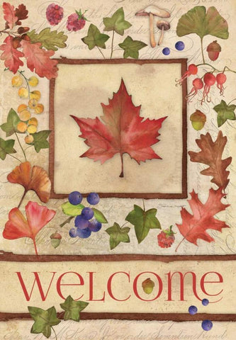 Welcome Fall II Black Ornate Wood Framed Art Print with Double Matting by Marrott, Stephanie