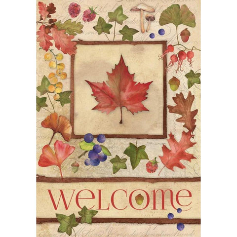 Welcome Fall II Gold Ornate Wood Framed Art Print with Double Matting by Marrott, Stephanie