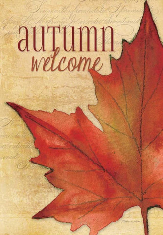 Autumn Welcome I  Black Ornate Wood Framed Art Print with Double Matting by Marrott, Stephanie