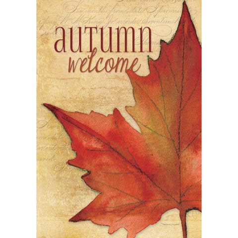 Autumn Welcome I  Black Modern Wood Framed Art Print with Double Matting by Marrott, Stephanie