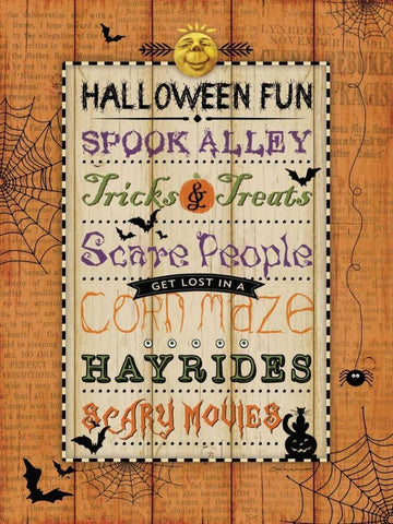 Halloween Fun White Modern Wood Framed Art Print with Double Matting by Marrott, Stephanie