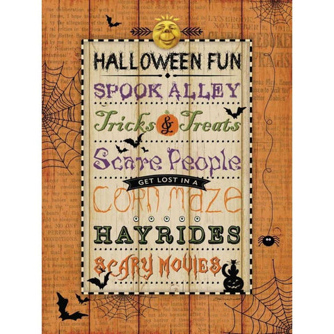 Halloween Fun White Modern Wood Framed Art Print by Marrott, Stephanie