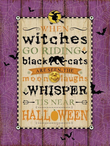 Witches Go Riding White Modern Wood Framed Art Print with Double Matting by Marrott, Stephanie