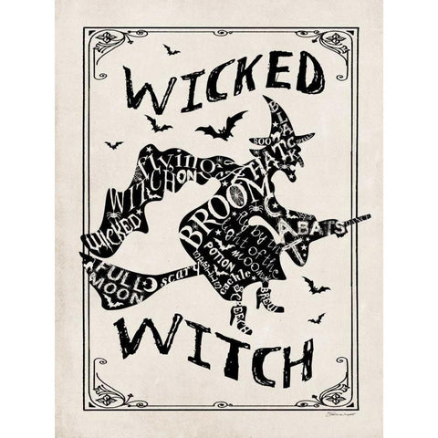 Wicked Witch I  Black Modern Wood Framed Art Print with Double Matting by Marrott, Stephanie