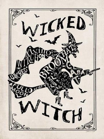 Wicked Witch I  White Modern Wood Framed Art Print with Double Matting by Marrott, Stephanie