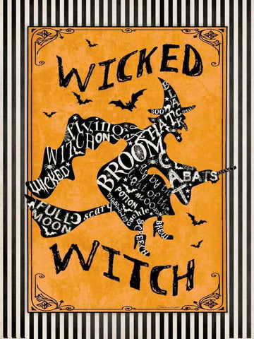 Wicked Witch II Black Ornate Wood Framed Art Print with Double Matting by Marrott, Stephanie