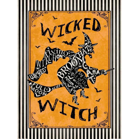 Wicked Witch II Black Modern Wood Framed Art Print by Marrott, Stephanie