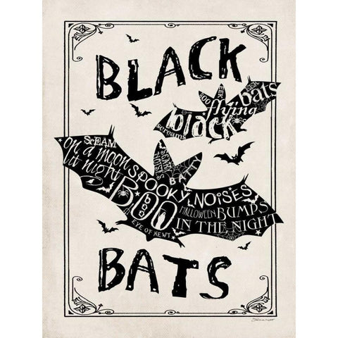 Black Bats II Gold Ornate Wood Framed Art Print with Double Matting by Marrott, Stephanie