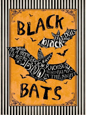 Black Bats II Black Ornate Wood Framed Art Print with Double Matting by Marrott, Stephanie