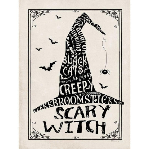 Witch I Black Modern Wood Framed Art Print with Double Matting by Marrott, Stephanie