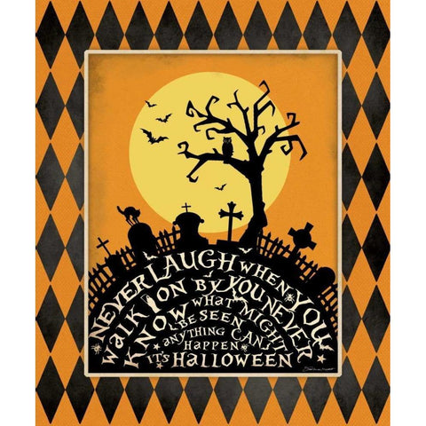 Never Laugh Black Modern Wood Framed Art Print with Double Matting by Marrott, Stephanie