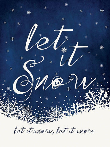 Let it Snow Black Ornate Wood Framed Art Print with Double Matting by Marrott, Stephanie