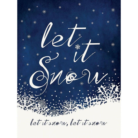 Let it Snow Black Modern Wood Framed Art Print with Double Matting by Marrott, Stephanie