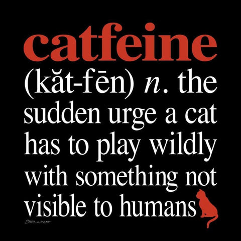 Catfeine Black Modern Wood Framed Art Print by Marrott, Stephanie