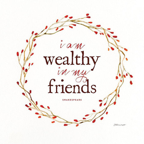 I Am Wealthy White Modern Wood Framed Art Print with Double Matting by Marrott, Stephanie