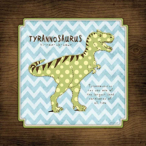 Tyrannosaurus White Modern Wood Framed Art Print with Double Matting by Marrott, Stephanie