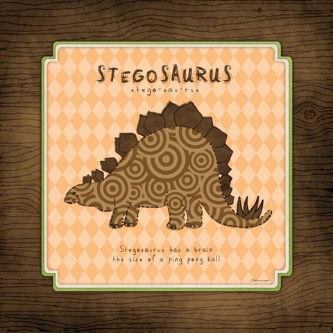 Stegosaurus White Modern Wood Framed Art Print by Marrott, Stephanie