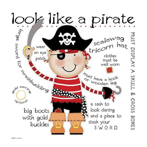 Like A Pirate White Modern Wood Framed Art Print with Double Matting by Marrott, Stephanie