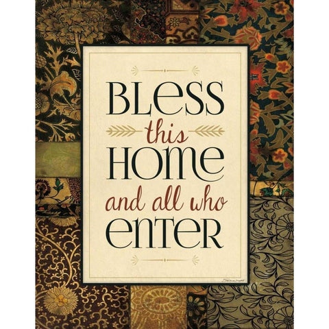 Bless This Home White Modern Wood Framed Art Print by Marrott, Stephanie