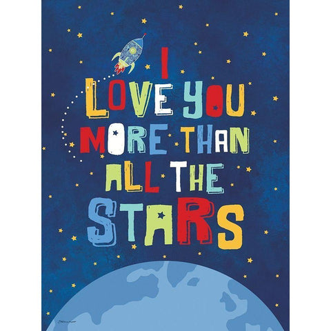 All The Stars Black Modern Wood Framed Art Print with Double Matting by Marrott, Stephanie