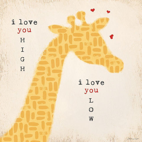 Love You High White Modern Wood Framed Art Print by Marrott, Stephanie