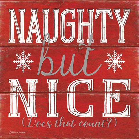 Naughty But Good White Modern Wood Framed Art Print with Double Matting by Marrott, Stephanie