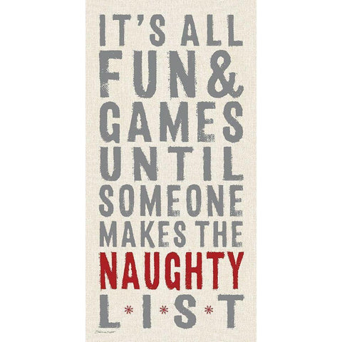 The Naughty List Gold Ornate Wood Framed Art Print with Double Matting by Marrott, Stephanie