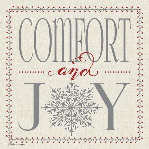 Comfort and Joy White Modern Wood Framed Art Print with Double Matting by Marrott, Stephanie