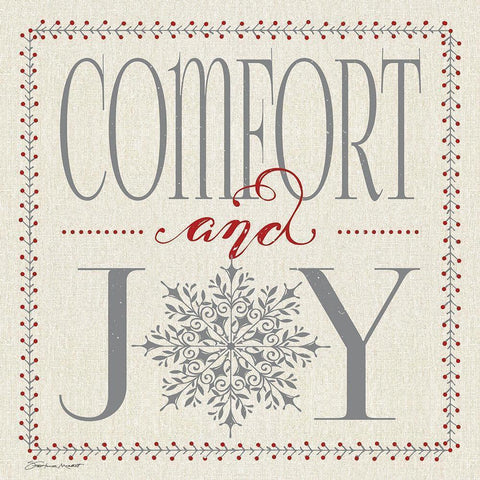 Comfort and Joy Gold Ornate Wood Framed Art Print with Double Matting by Marrott, Stephanie