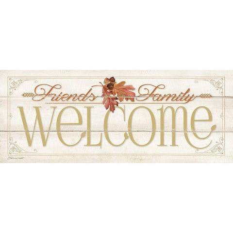 Autumn Welcome Gold Ornate Wood Framed Art Print with Double Matting by Marrott, Stephanie