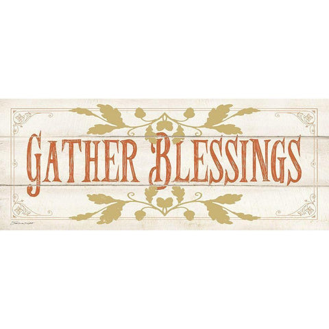 Gather Blessings Gold Ornate Wood Framed Art Print with Double Matting by Marrott, Stephanie