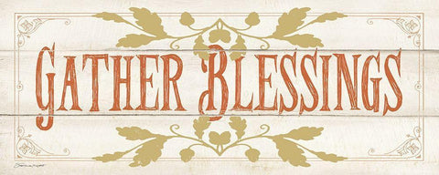 Gather Blessings Black Ornate Wood Framed Art Print with Double Matting by Marrott, Stephanie