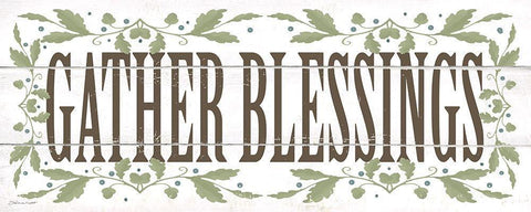 Gather Blessings Black Ornate Wood Framed Art Print with Double Matting by Marrott, Stephanie