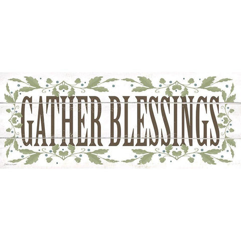 Gather Blessings Black Modern Wood Framed Art Print with Double Matting by Marrott, Stephanie