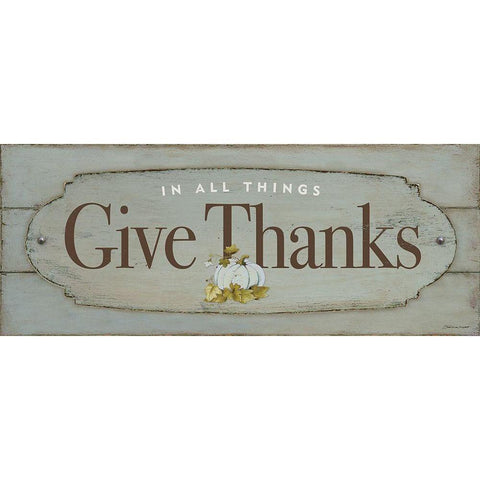 Give Thanks Gold Ornate Wood Framed Art Print with Double Matting by Marrott, Stephanie