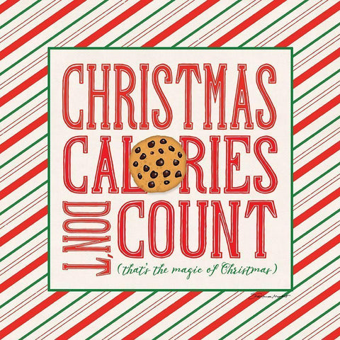 Christmas Calories White Modern Wood Framed Art Print by Marrott, Stephanie