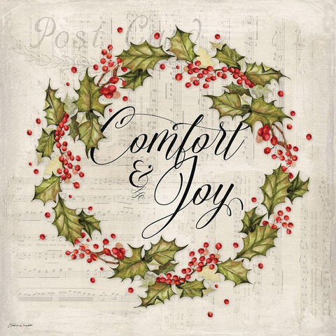 Comfort and Joy Black Ornate Wood Framed Art Print with Double Matting by Marrott, Stephanie