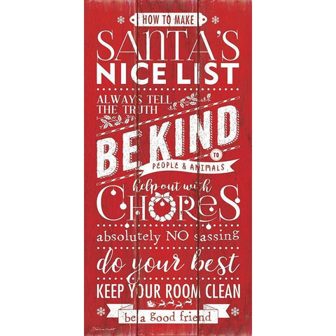 Nice List Black Modern Wood Framed Art Print with Double Matting by Marrott, Stephanie