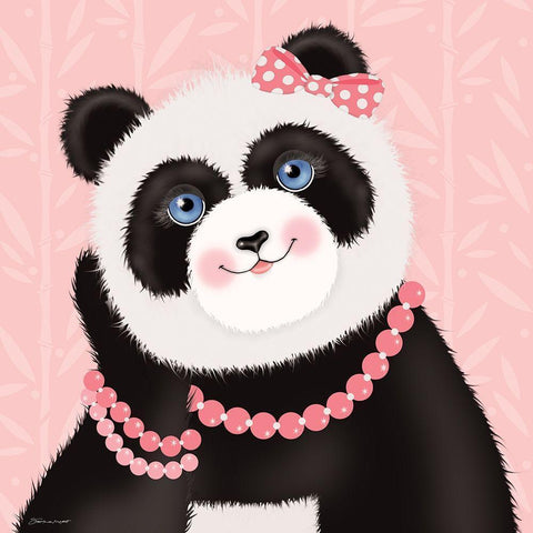 Glamour Panda White Modern Wood Framed Art Print by Marrott, Stephanie